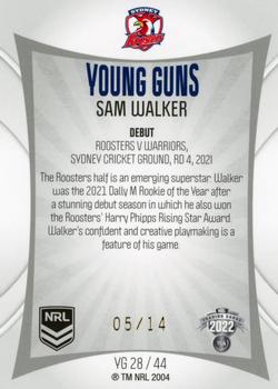 2022 NRL Elite - Young Guns Priority #YGP28 Sam Walker Back